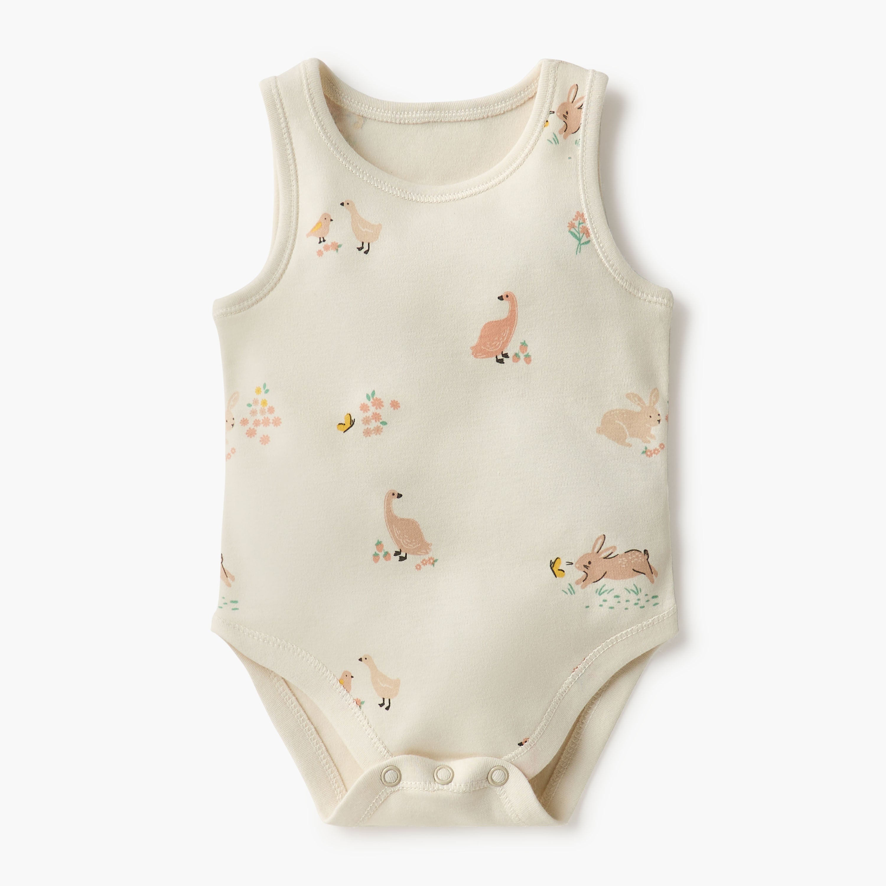 Juniors Printed Sleeveless Bodysuit with Button Closure - Set of 7