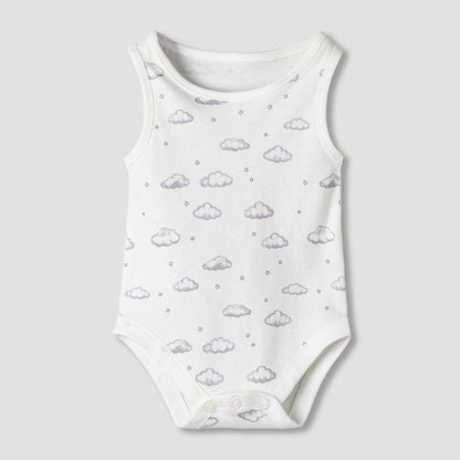 Pack of 7 Juniors Round Neck Sleeveless Bodysuit with Fun Prints