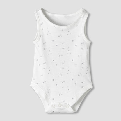 Pack of 7 Juniors Round Neck Sleeveless Bodysuit with Fun Prints