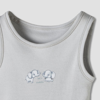 Pack of 7 Juniors Round Neck Sleeveless Bodysuit with Fun Prints