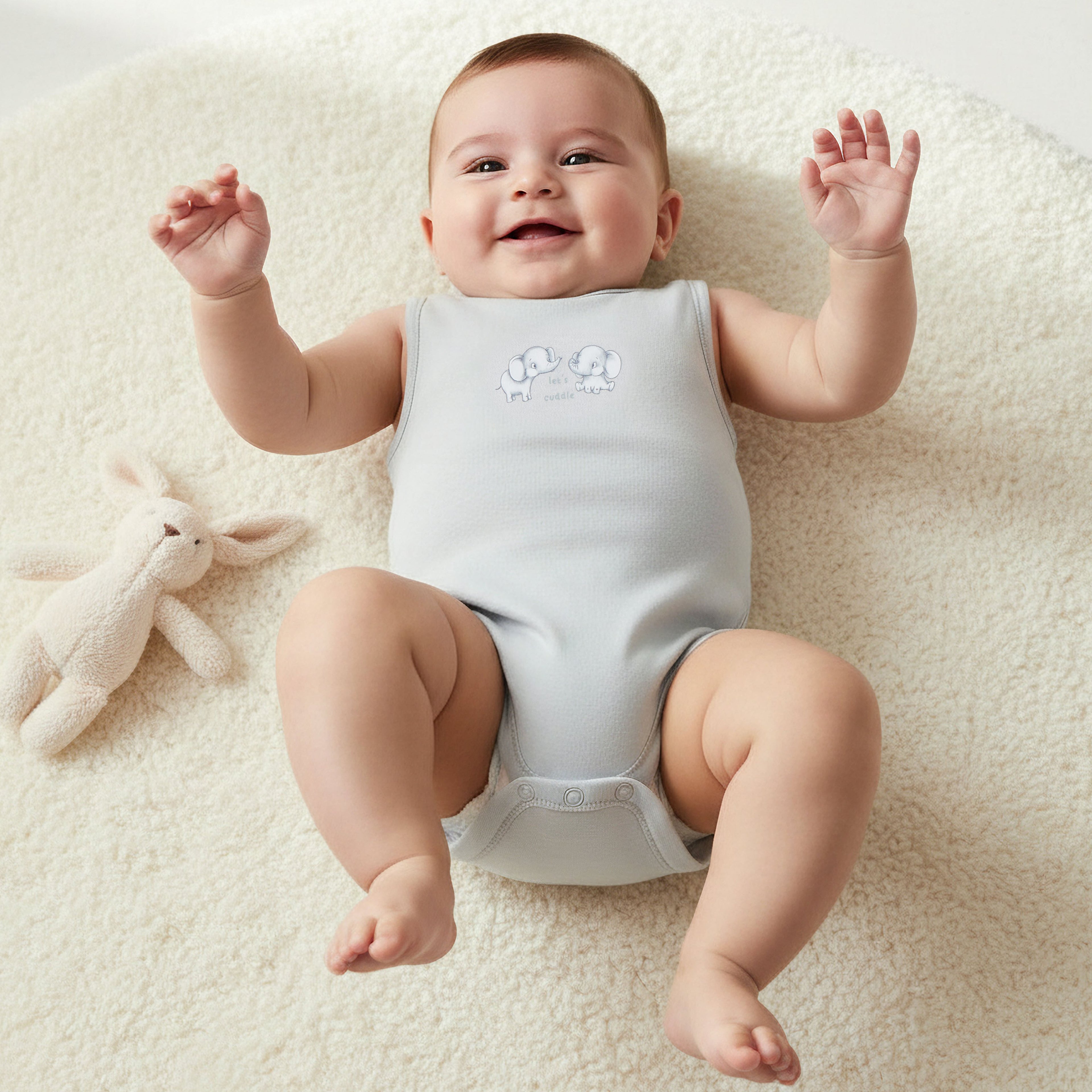 Pack of 7 Juniors Round Neck Sleeveless Bodysuit with Fun Prints