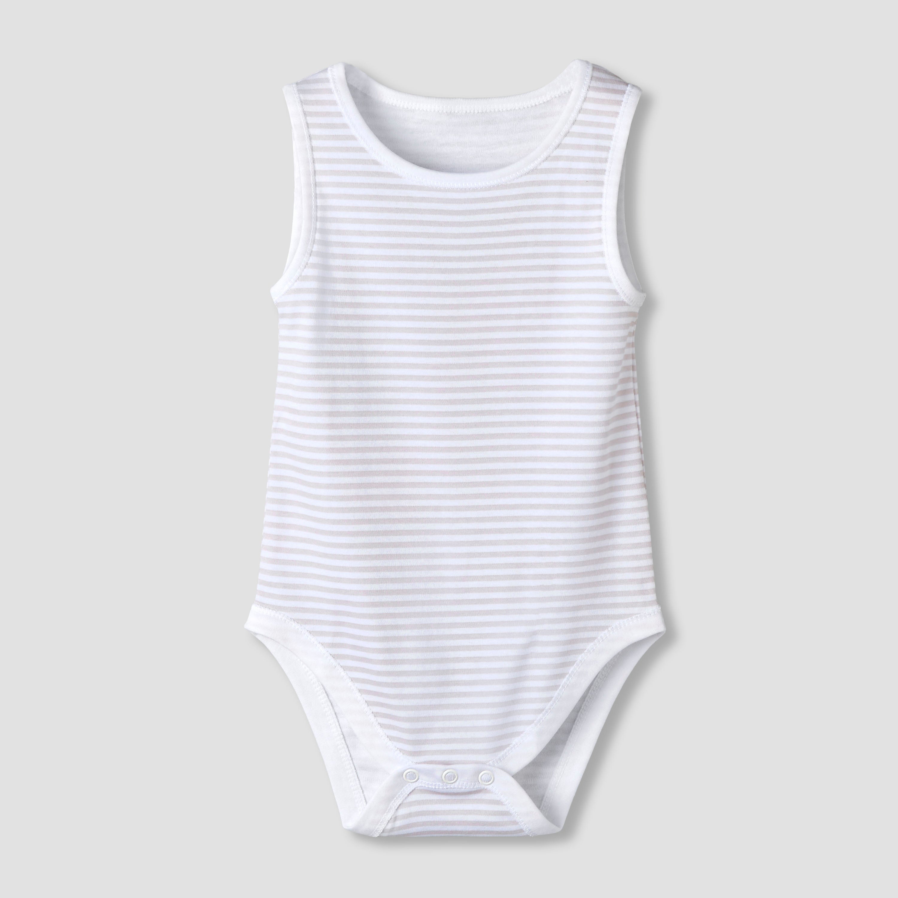 Pack of 7 Juniors Round Neck Sleeveless Bodysuit with Fun Prints