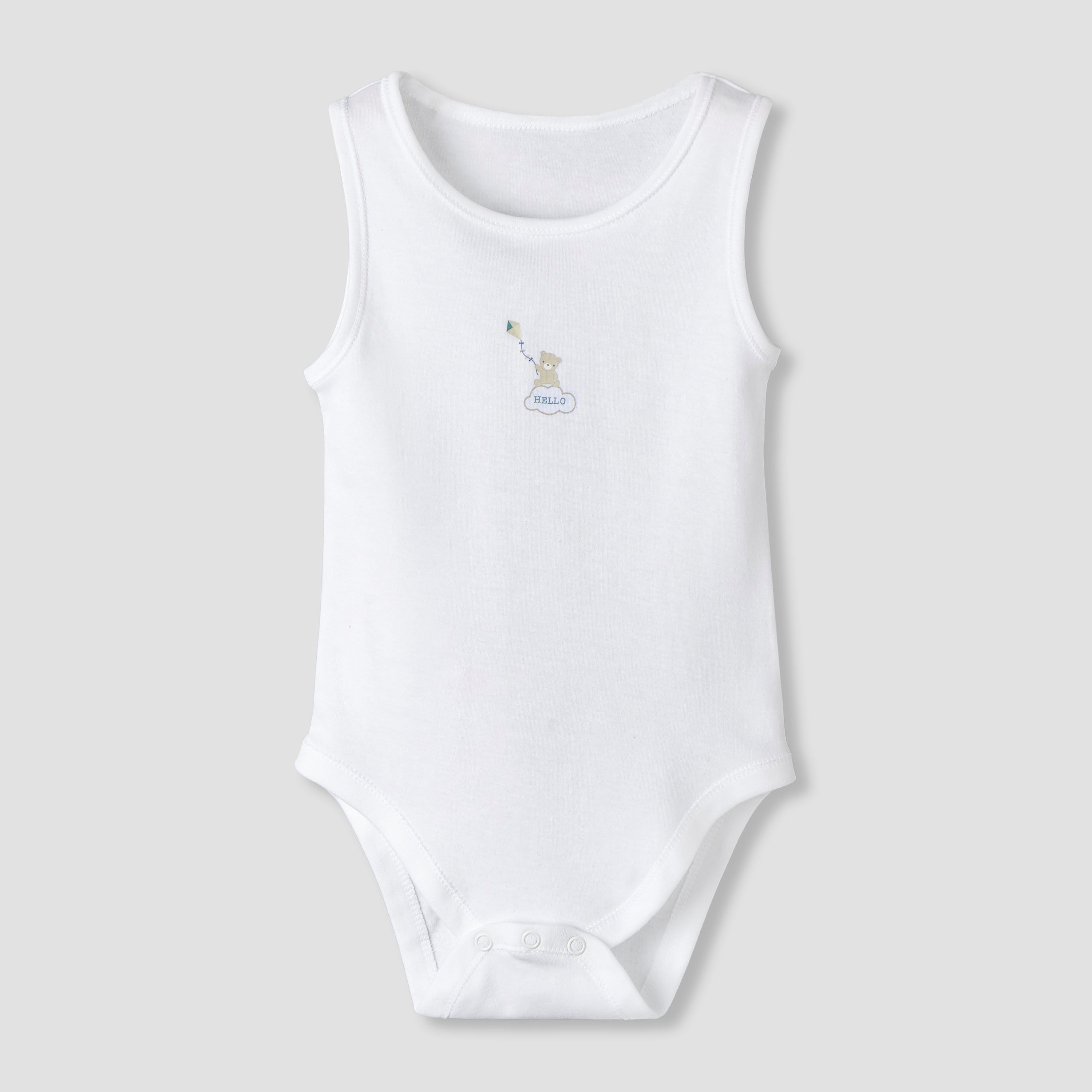 Pack of 7 Juniors Round Neck Sleeveless Bodysuit with Fun Prints