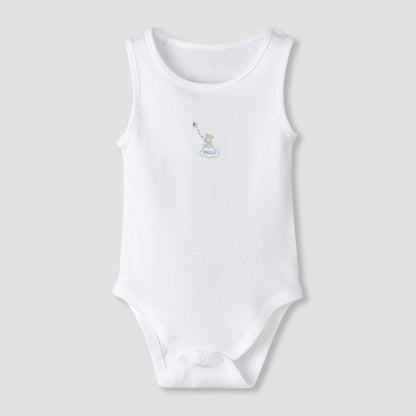 Pack of 7 Juniors Round Neck Sleeveless Bodysuit with Fun Prints