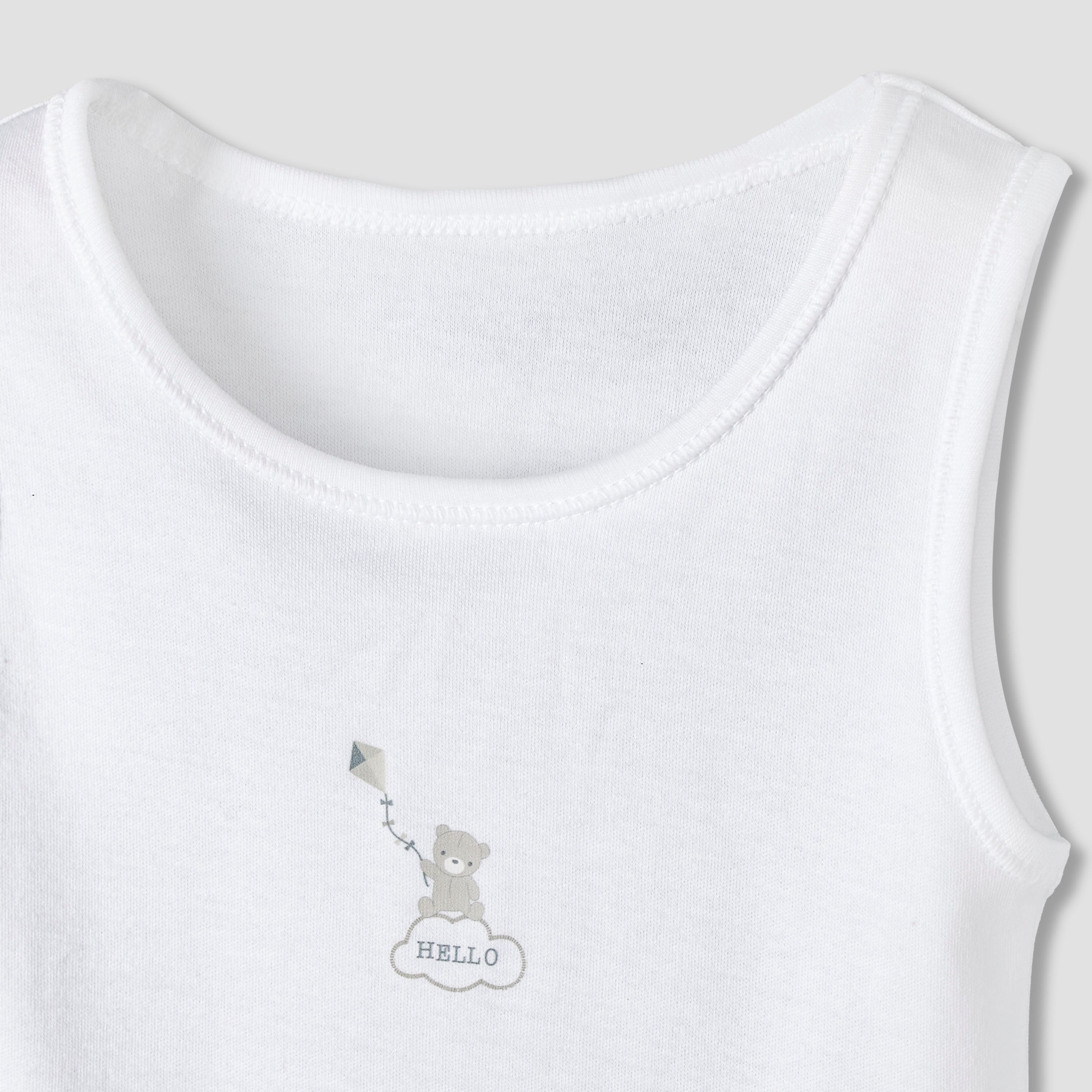 Pack of 7 Juniors Round Neck Sleeveless Bodysuit with Fun Prints