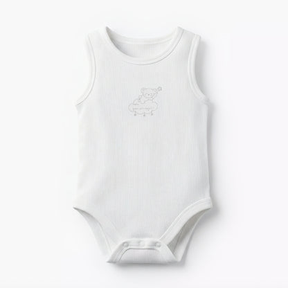 Pack of 10 Juniors Round Neck Sleeveless Bodysuit with Bear Print