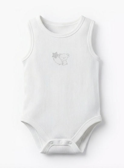 Pack of 10 Juniors Round Neck Sleeveless Bodysuit with Bear Print-baby-boys-clothing-multipacks-image-3