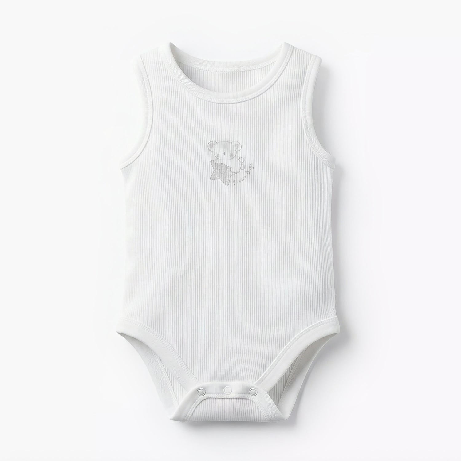 Pack of 10 Juniors Round Neck Sleeveless Bodysuit with Bear Print