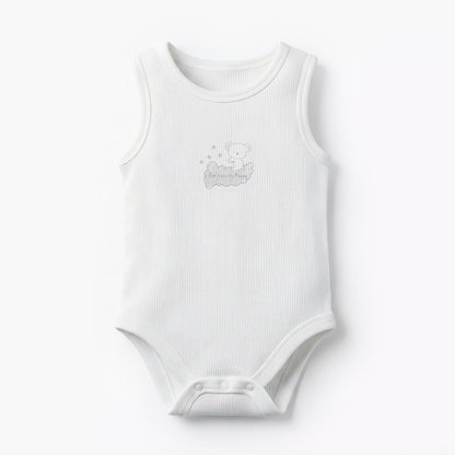 Pack of 10 Juniors Round Neck Sleeveless Bodysuit with Bear Print
