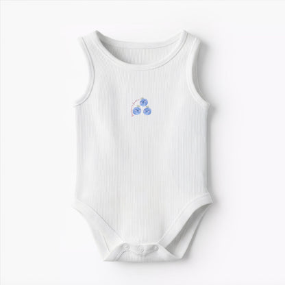 Pack of 10 Juniors Round Neck Sleeveless Bodysuit with Fruits Print