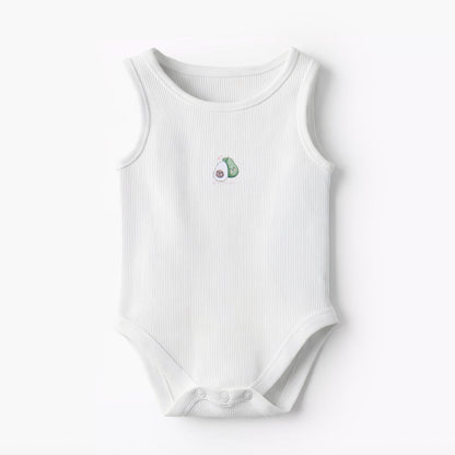 Pack of 10 Juniors Round Neck Sleeveless Bodysuit with Fruits Print