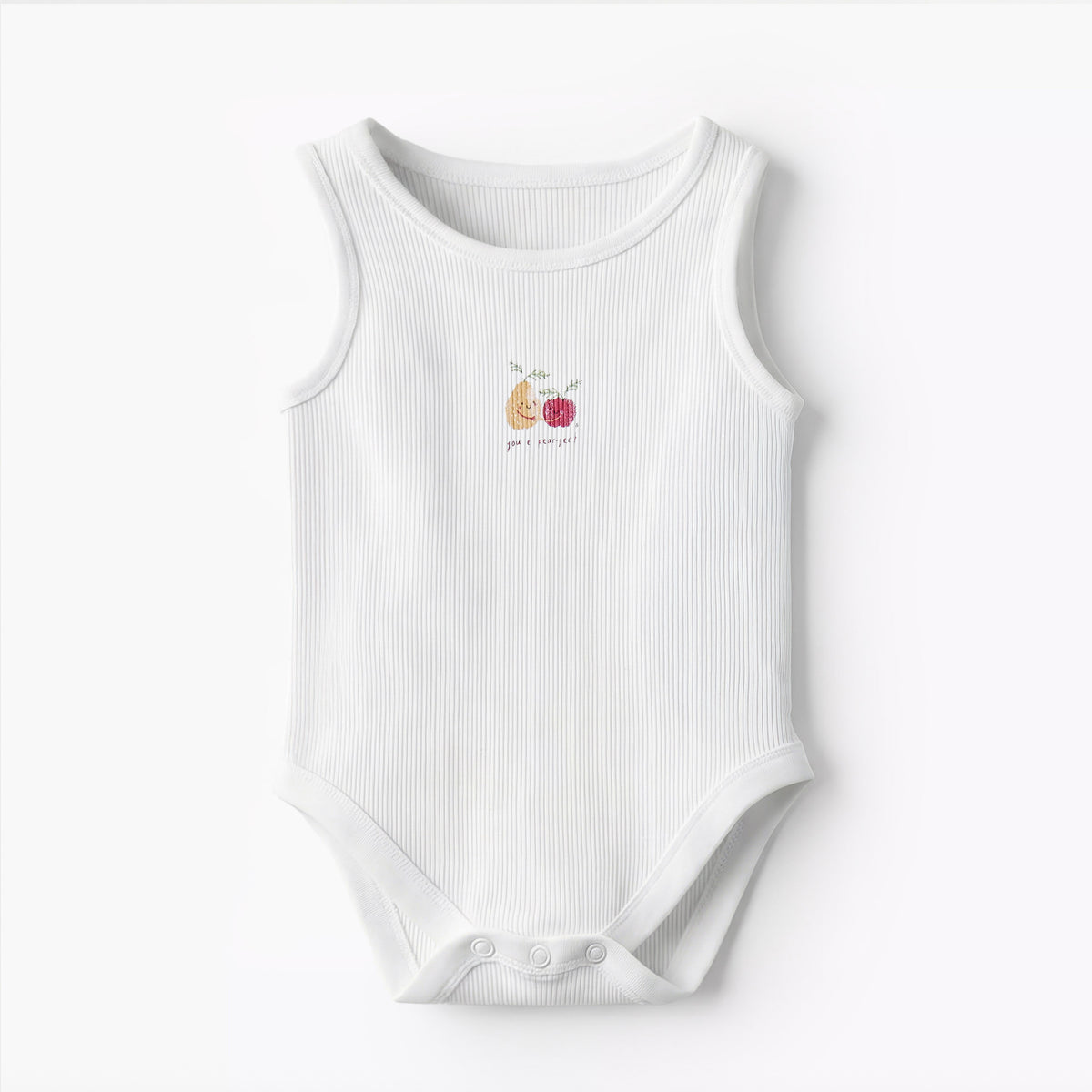 Pack of 10 Juniors Round Neck Sleeveless Bodysuit with Fruits Print