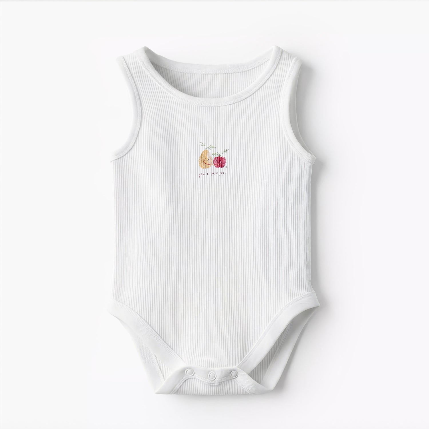 Pack of 10 Juniors Round Neck Sleeveless Bodysuit with Fruits Print