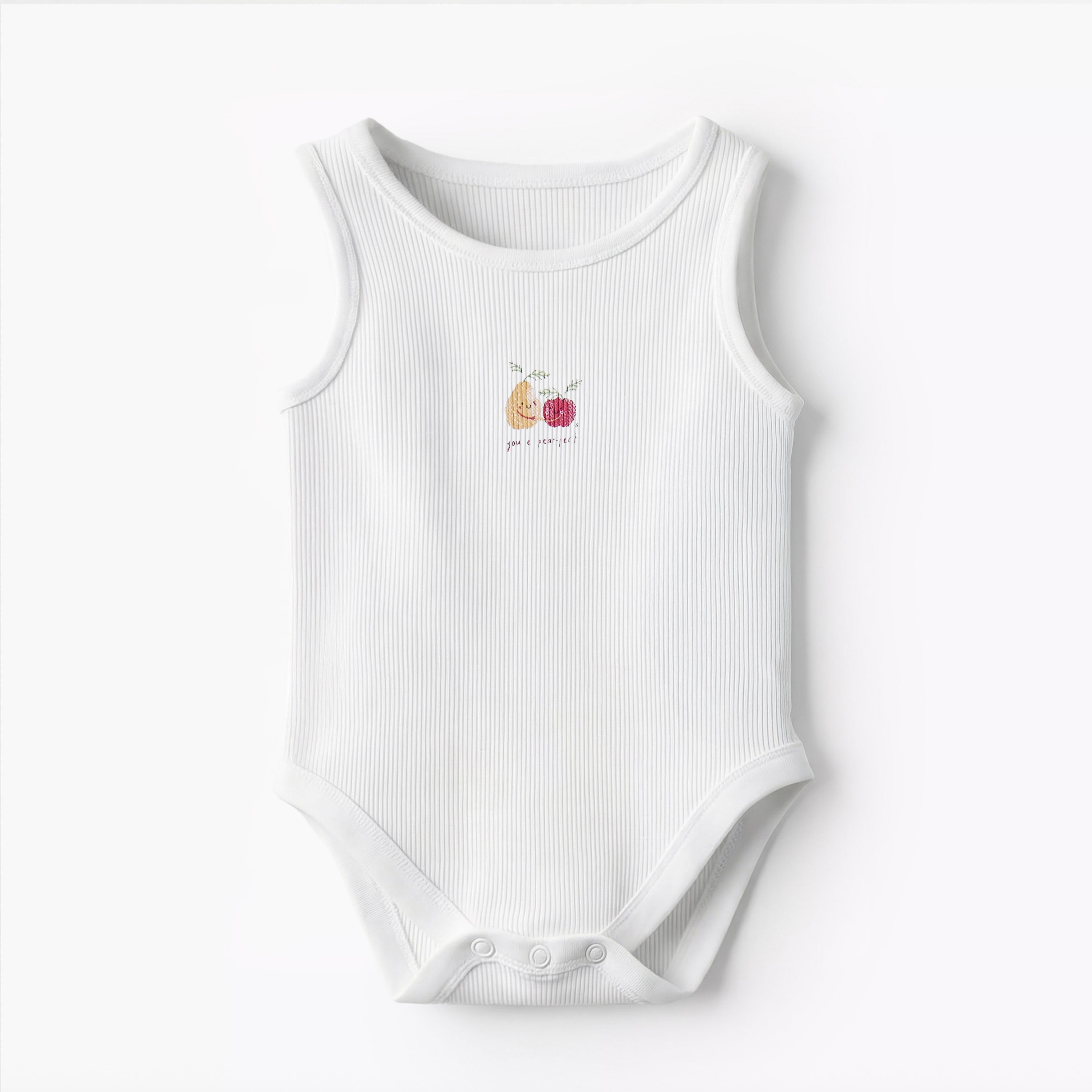 Pack of 10 Juniors Round Neck Sleeveless Bodysuit with Fruits Print