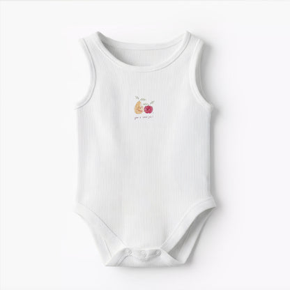 Pack of 10 Juniors Round Neck Sleeveless Bodysuit with Fruits Print