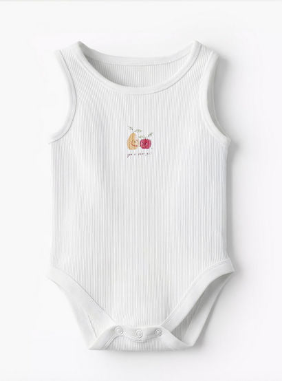 Pack of 10 Juniors Round Neck Sleeveless Bodysuit with Fruits Print-baby-boys-clothing-multipacks-image-3