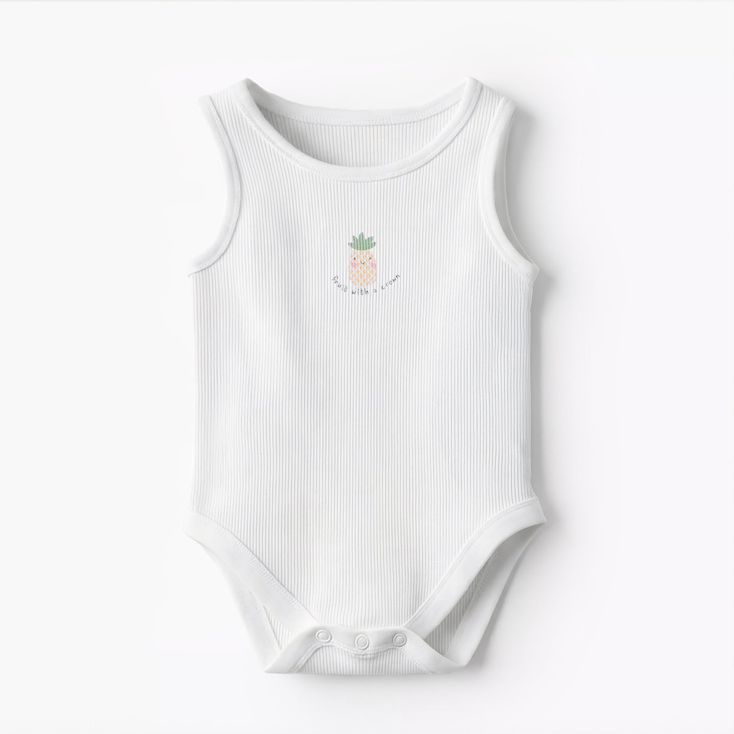 Pack of 10 Juniors Round Neck Sleeveless Bodysuit with Fruits Print