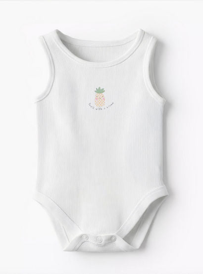 Pack of 10 Juniors Round Neck Sleeveless Bodysuit with Fruits Print-baby-boys-clothing-multipacks-image-4