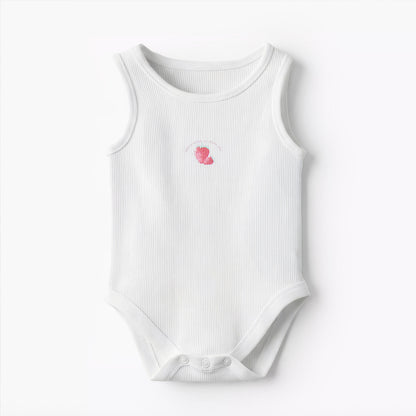 Pack of 10 Juniors Round Neck Sleeveless Bodysuit with Fruits Print