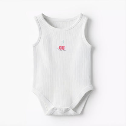 Pack of 10 Juniors Round Neck Sleeveless Bodysuit with Fruits Print