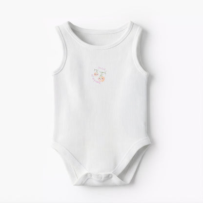 Pack of 10 Juniors Round Neck Sleeveless Bodysuit with Fruits Print