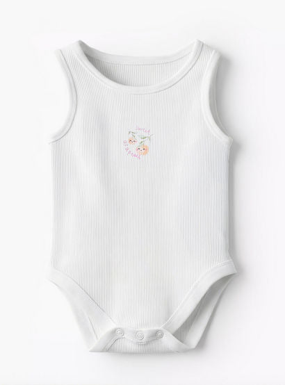 Pack of 10 Juniors Round Neck Sleeveless Bodysuit with Fruits Print-baby-boys-clothing-multipacks-image-8