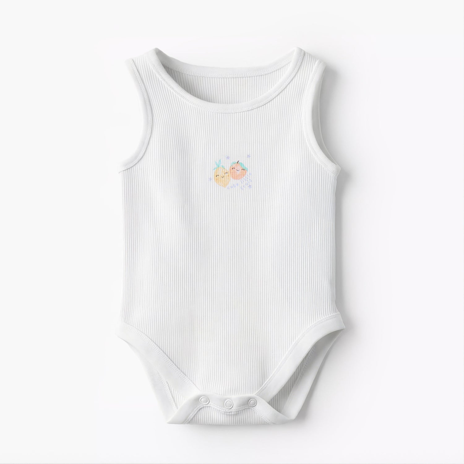 Pack of 10 Juniors Round Neck Sleeveless Bodysuit with Fruits Print