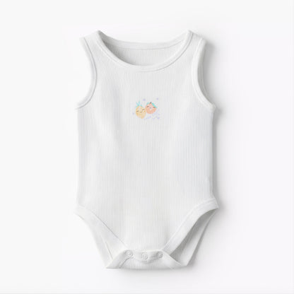 Pack of 10 Juniors Round Neck Sleeveless Bodysuit with Fruits Print