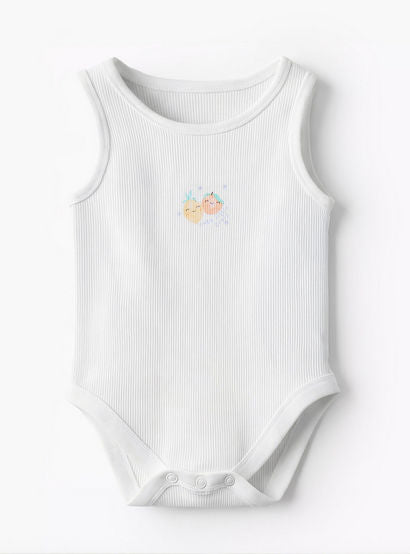 Pack of 10 Juniors Round Neck Sleeveless Bodysuit with Fruits Print-baby-boys-clothing-multipacks-image-9