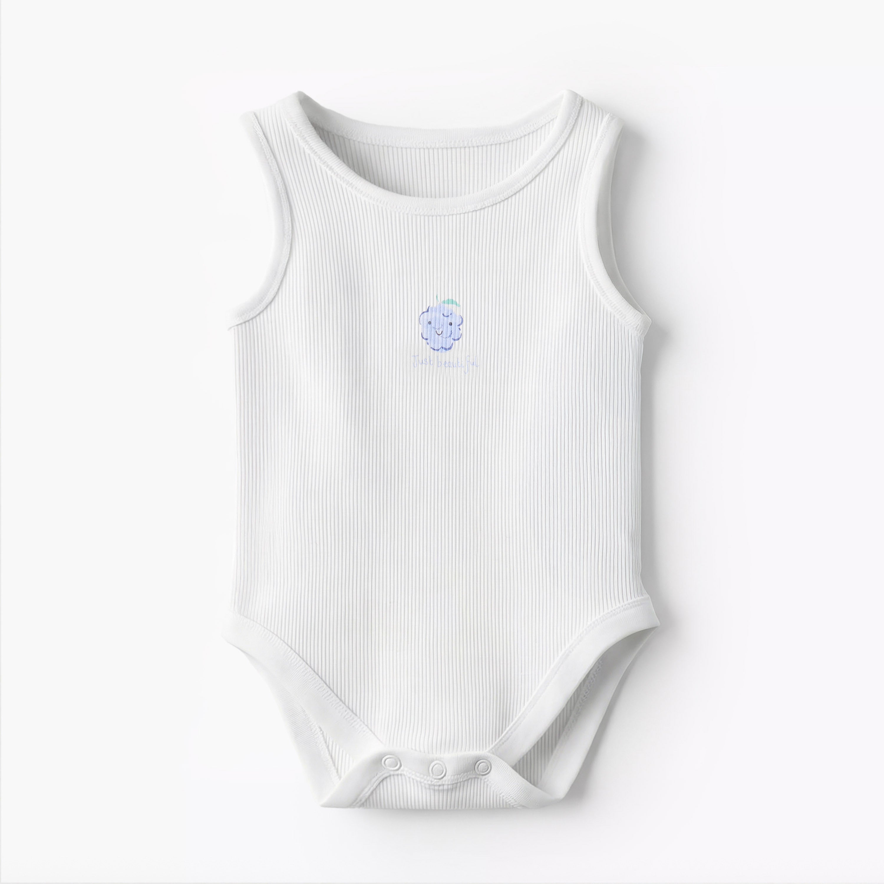 Pack of 10 Juniors Round Neck Sleeveless Bodysuit with Fruits Print