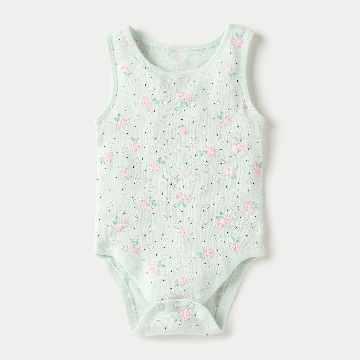 Juniors Floral Print Short Sleeveless Bodysuit - Set of 7
