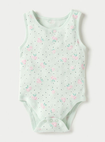 Juniors Floral Print Short Sleeveless Bodysuit - Set of 7-promo_babyshop_Buy2for115_UAE130126-image-2