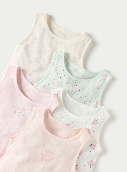 Juniors Floral Print Short Sleeveless Bodysuit - Set of 7-promo_babyshop_Buy2for115_UAE130126-image-3