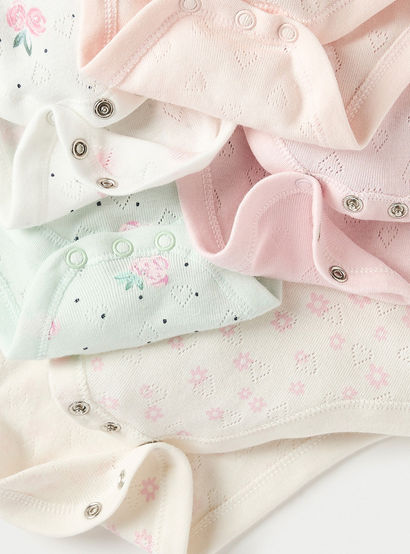 Juniors Floral Print Short Sleeveless Bodysuit - Set of 7-promo_babyshop_Buy2for115_UAE130126-image-5