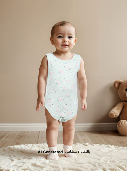 Juniors Floral Print Short Sleeveless Bodysuit - Set of 7-promo_babyshop_Buy2for115_UAE130126-image-6