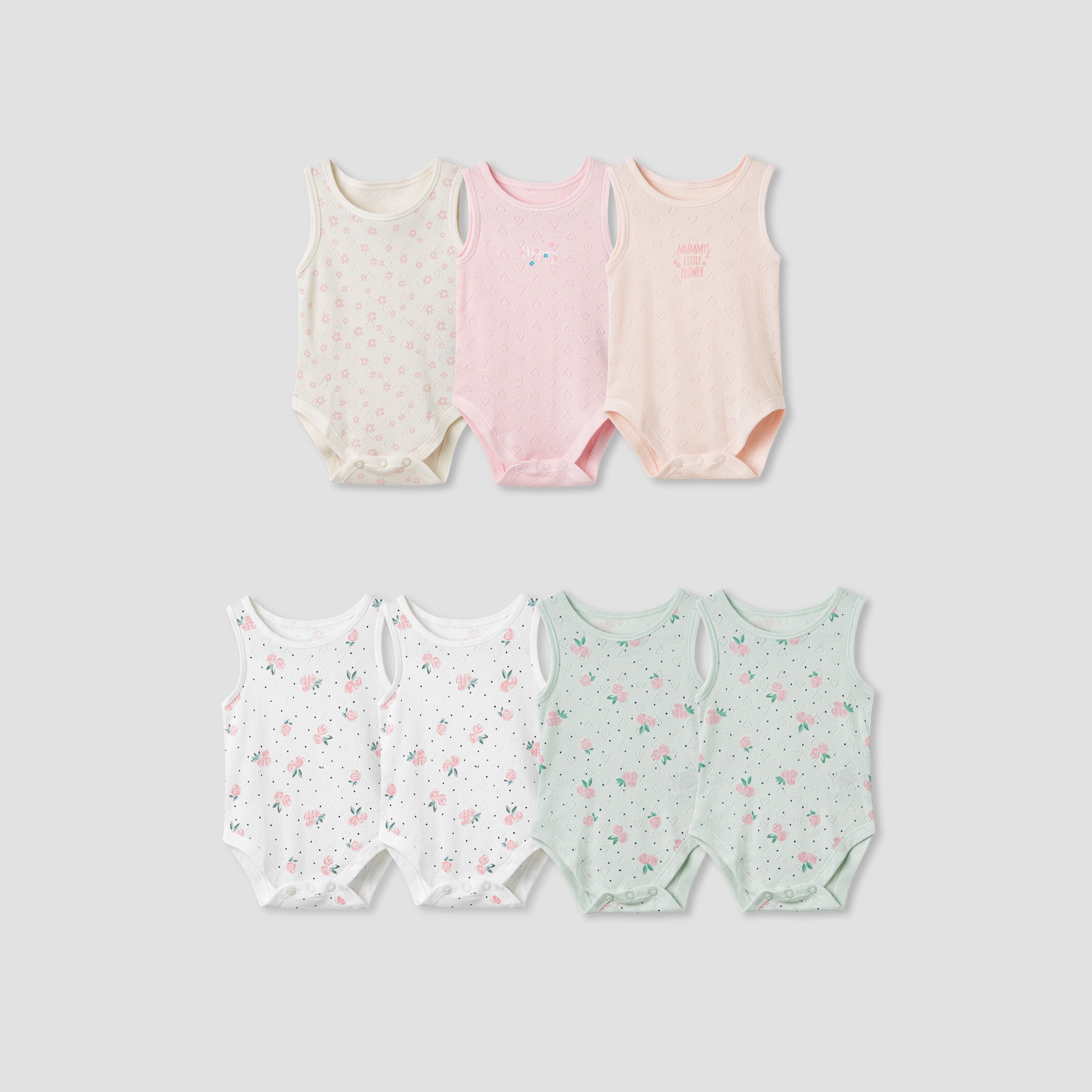 Juniors Assorted Sleeveless Bodysuit - Set of 7 - Multicolour / 12-18 mths