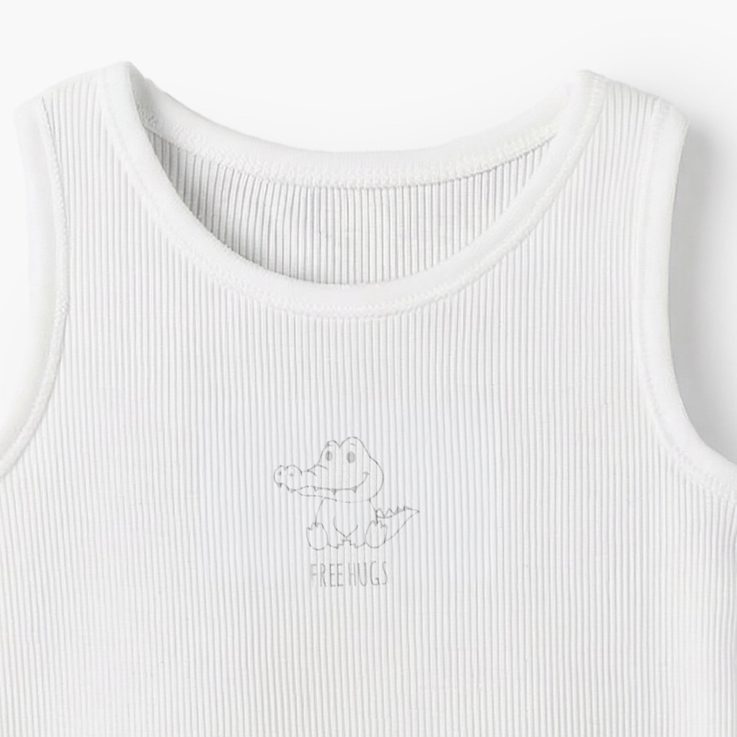Pack of 7 Juniors Cotton Round Neck Sleeveless Bodysuit with Ribbed Design