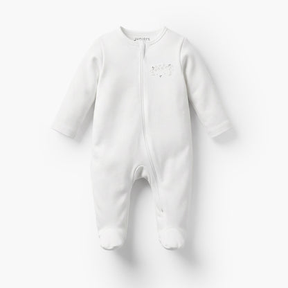Pack of 7 Juniors Cotton Round Neck Long Sleeves Sleepsuit with Zip Closure