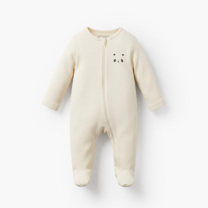 Pack of 7 Juniors Cotton Round Neck Long Sleeves Sleepsuit with Zip Closure