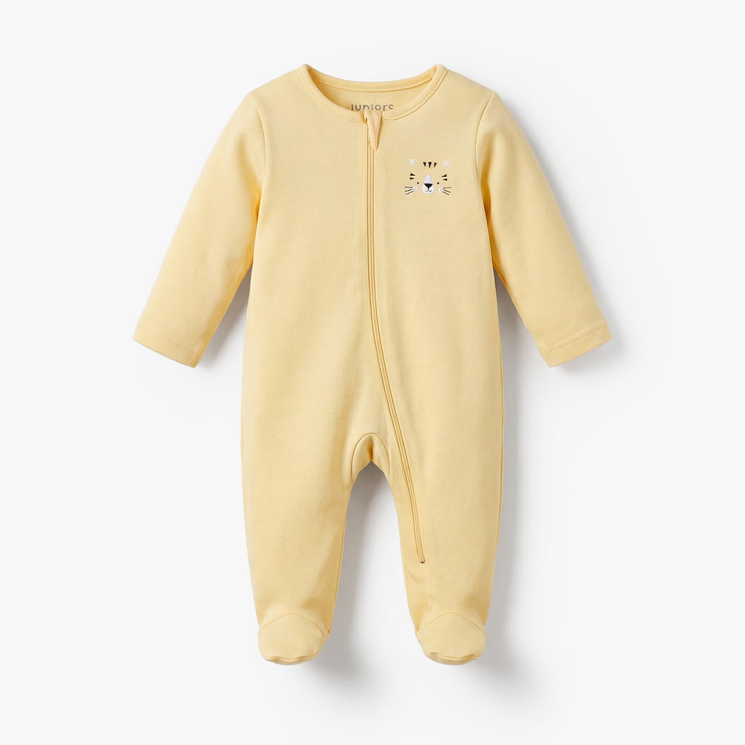 Pack of 7 Juniors Cotton Round Neck Long Sleeves Sleepsuit with Zip Closure