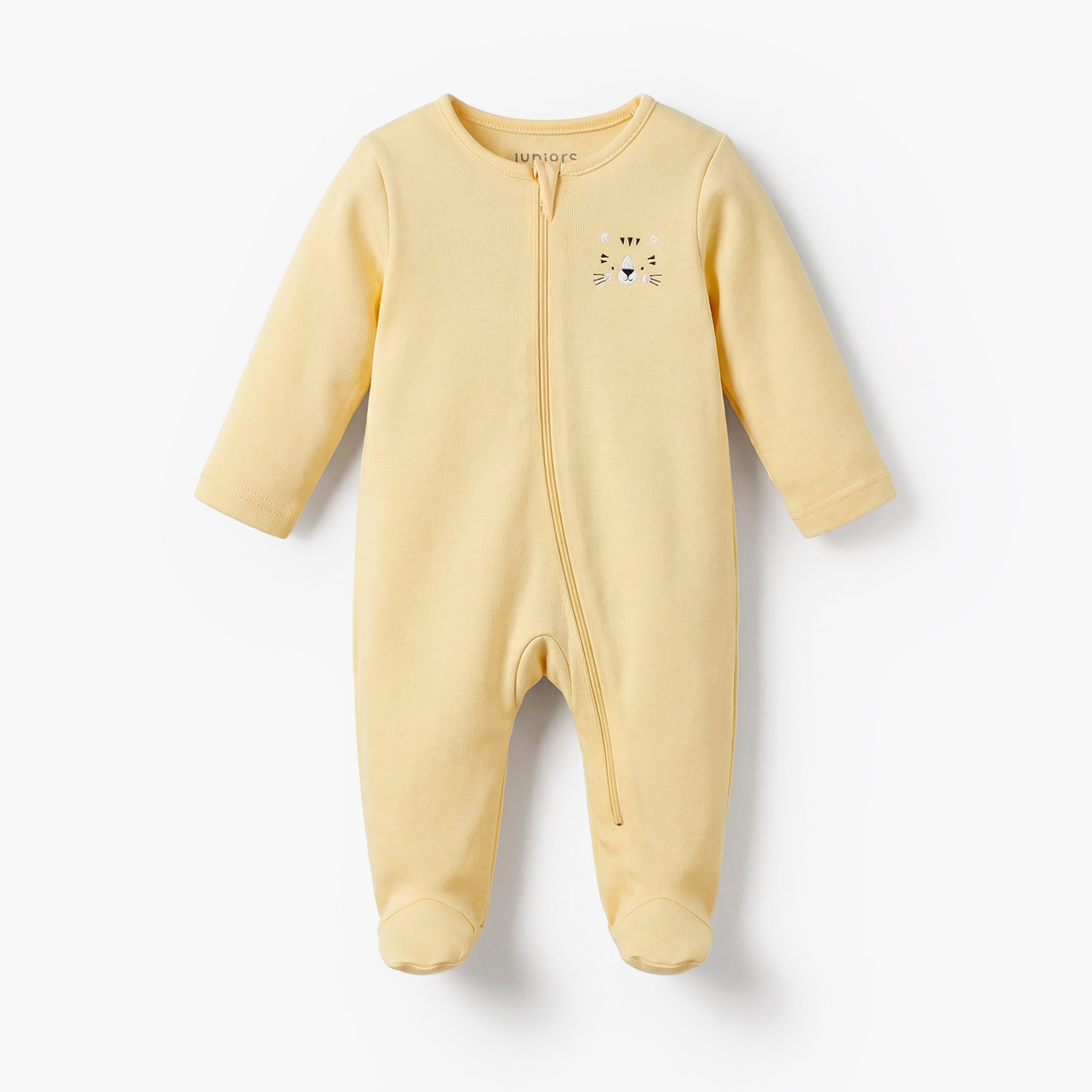 Pack of 7 Juniors Cotton Round Neck Long Sleeves Sleepsuit with Zip Closure