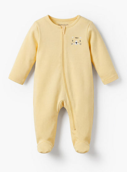 Pack of 7 Juniors Cotton Round Neck Long Sleeves Sleepsuit with Zip Closure-baby-girls-clothing-nightwear-sleepsuits-image-6