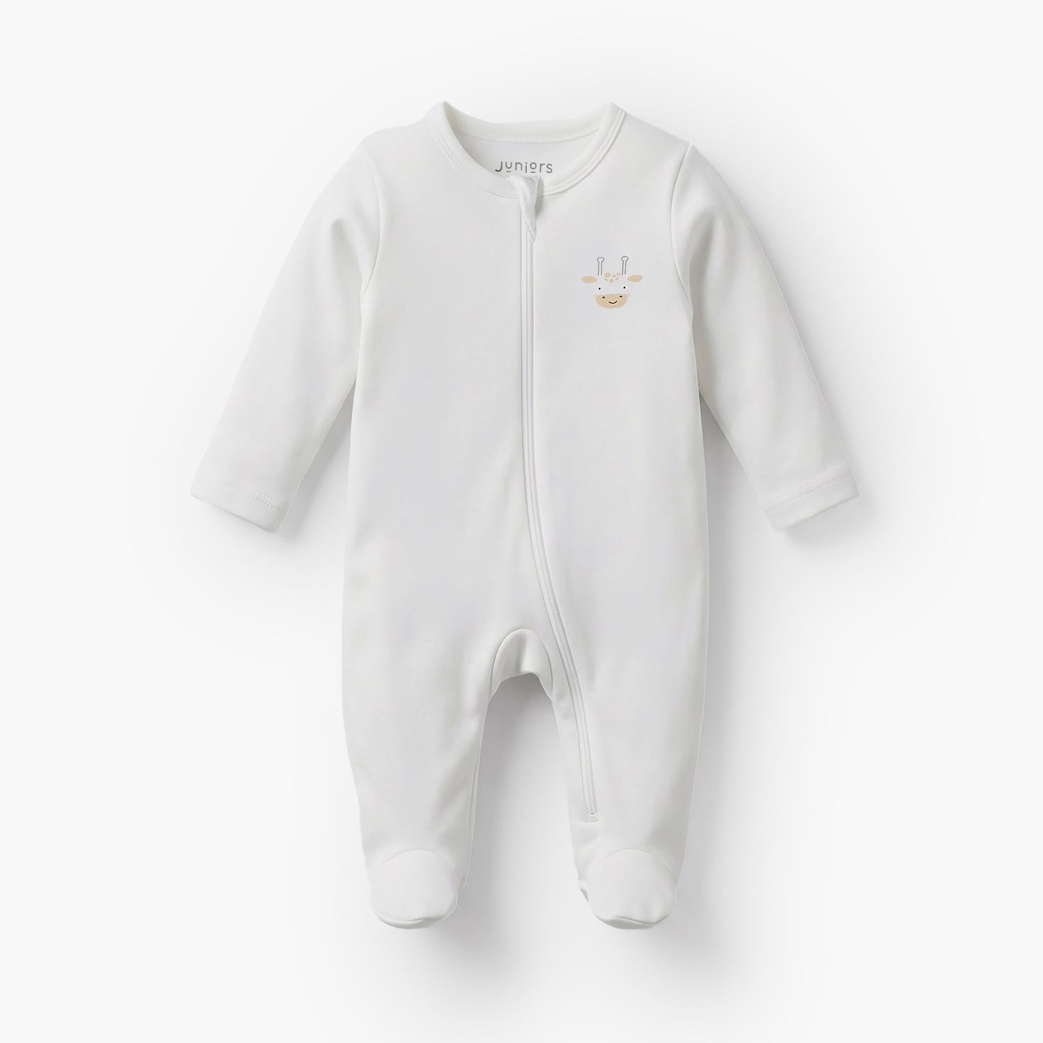 Pack of 7 Juniors Cotton Round Neck Long Sleeves Sleepsuit with Zip Closure