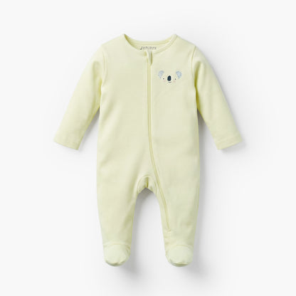 Pack of 7 Juniors Cotton Round Neck Long Sleeves Sleepsuit with Zip Closure