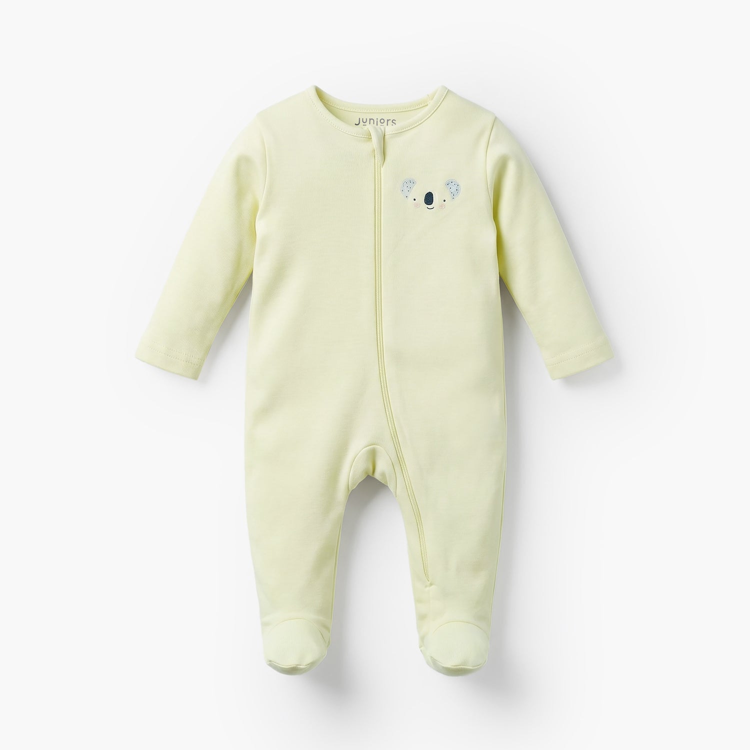 Pack of 7 Juniors Cotton Round Neck Long Sleeves Sleepsuit with Zip Closure