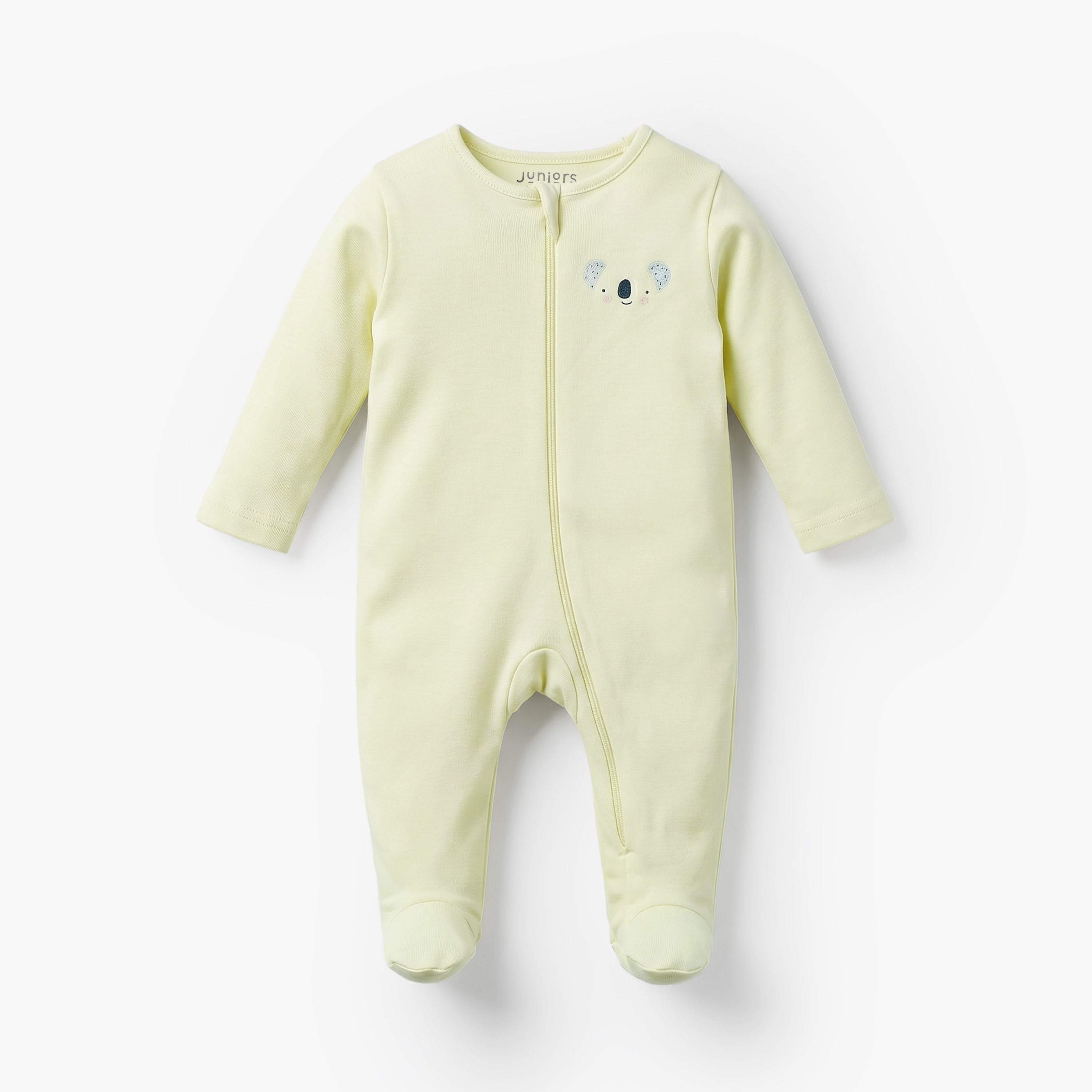 Pack of 7 Juniors Cotton Round Neck Long Sleeves Sleepsuit with Zip Closure