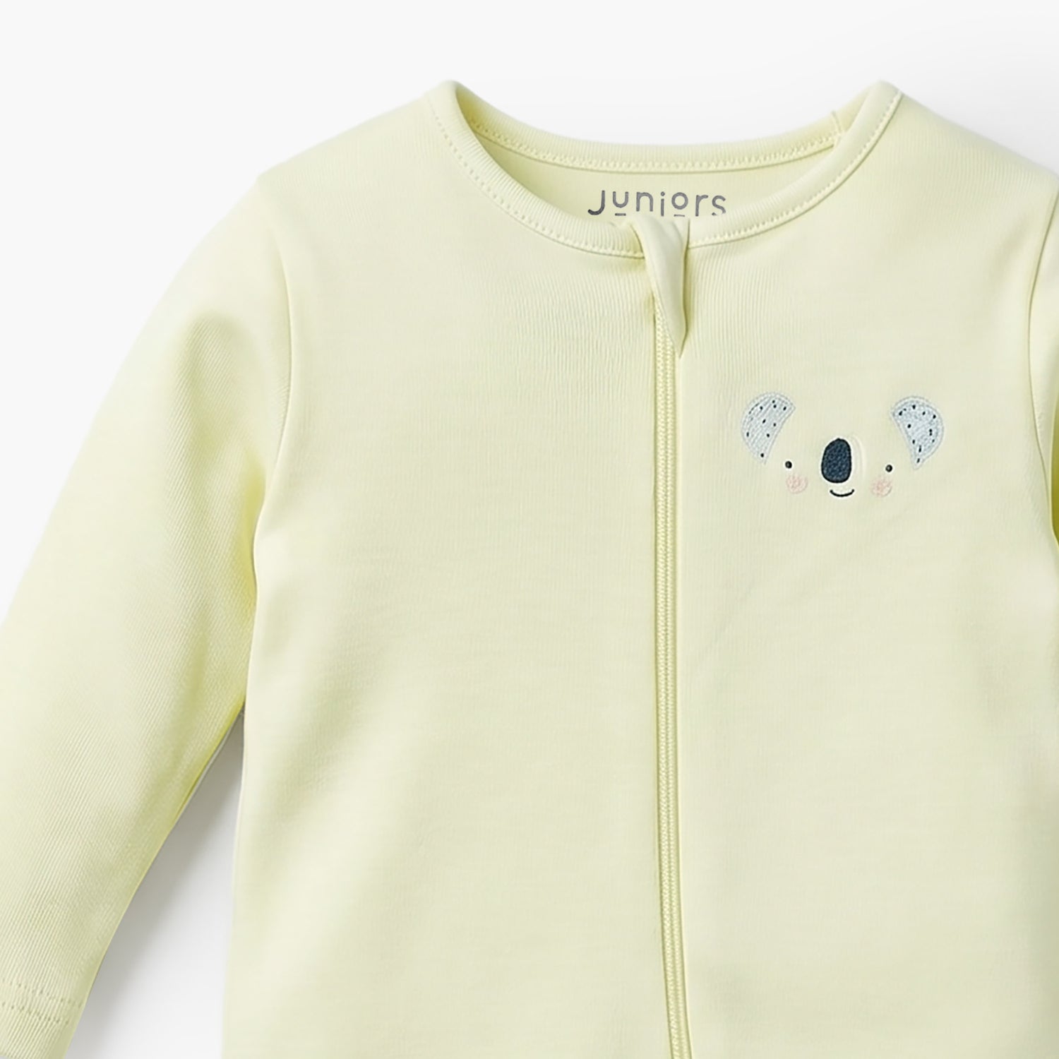 Pack of 7 Juniors Cotton Round Neck Long Sleeves Sleepsuit with Zip Closure