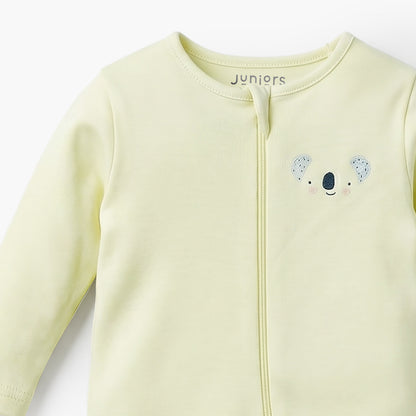 Pack of 7 Juniors Cotton Round Neck Long Sleeves Sleepsuit with Zip Closure