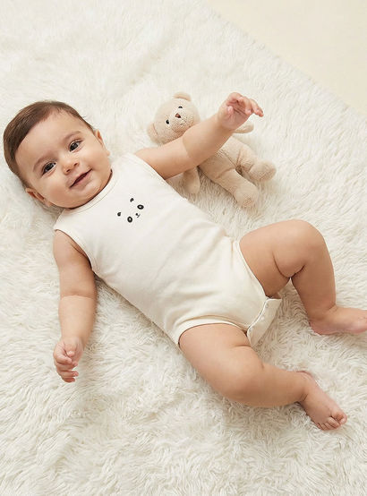 Pack of 7 Juniors Cotton Round Neck Sleeveless Bodysuit with Snap Button Closure-baby-girls-clothing-bodysuits-image-2
