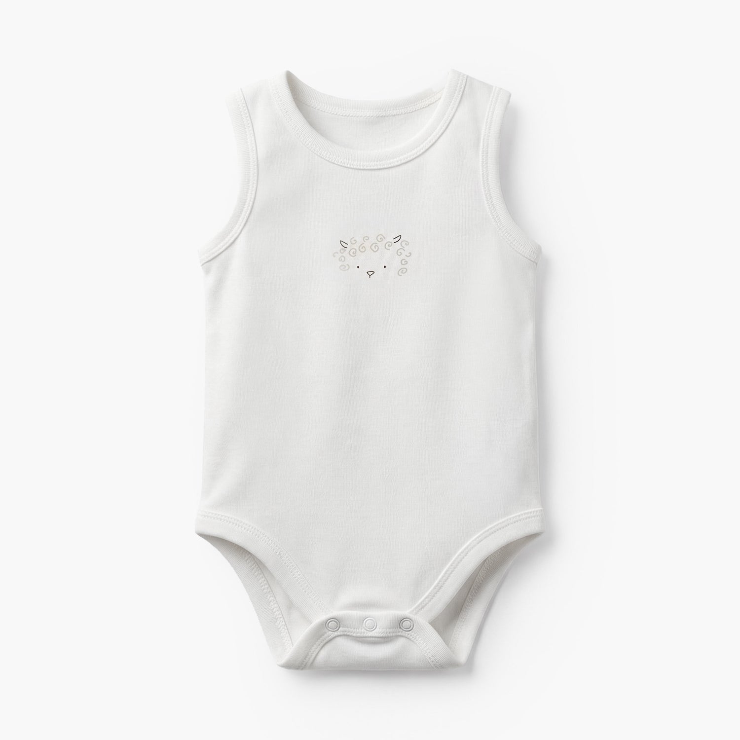Pack of 7 Juniors Cotton Round Neck Sleeveless Bodysuit with Snap Button Closure